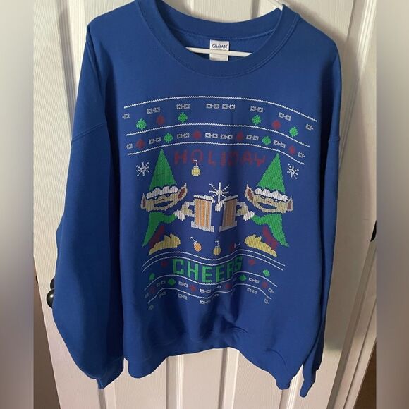 Holiday elves “Cheers 🍻” sweatshirt - Picture 1 of 2